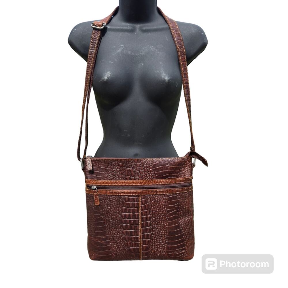 Jack George gator embossed croco crossbody bag